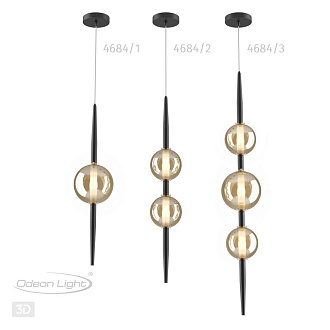Светильник 15 см Odeon Light Lazia 4684/1, черный-янтарный