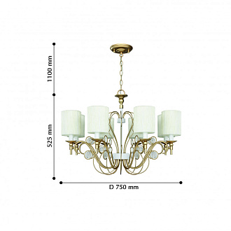 Подвесная люстра Favourite Lietta 2493-8P, D750*H525/1625, латунь
