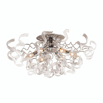 Потолочная люстра Citilux Рандом CL222161, диаметр 70 см, стекло белое/прозрачное