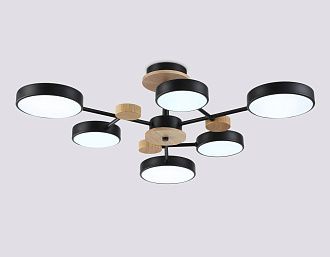 Люстра светодиодная на штанге **18- см, **W, 3000-6000K, Ambrella Light Comfort FL4863, черный, дерево