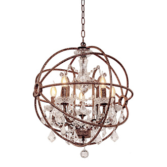 Люстра 55 см Loft IT Foucaults Orb Crystal 1897/6 состаренный коричневый