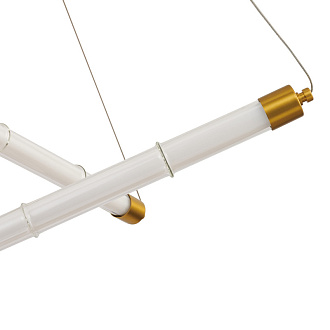Подвесная люстра 39*151 см, 33W, Favourite Banche 4558-3P матовая латунь, белый акрил