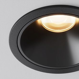 Встраиваемый светильник 5,2 см, LED*10W, 2700K, Maytoni Alfa LED 50° DL043-01-10W2.7K-RD-B, Черный, вр 5,5 см