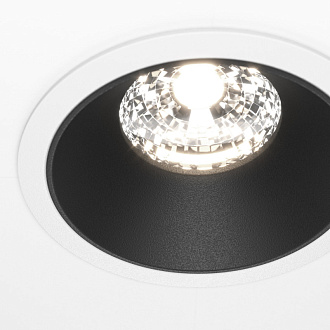 Светильник 9 см, 15W, 4000K, Maytoni Downlight Alfa LED DL043-01-15W4K-RD-WB, белый-черный