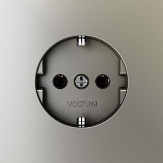 Розетка встраиваемая Voltum S70 с заземлением 16А, шелк пластик Soft touch VLS040104