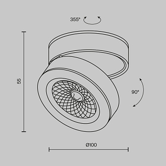 Накладной светильник 10*10*5,5 см, LED, 12W, 3000К, Maytoni Technical MAGIC C022CL-12W3K-W-1 белый