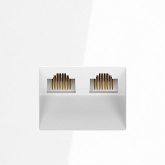 Розетка компьютерная встраиваемая Voltum S70 двойная RJ45+RJ45 кат.6, белый  пластик  VLS060201