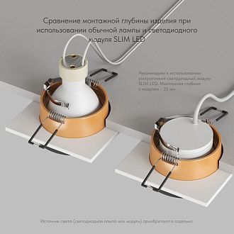 Светильник встраиваемый 9,2*9,2*4,3 см, вр 6,5 см, 1*GU10*50W, Denkirs Lemvik DK2402-GD, черный