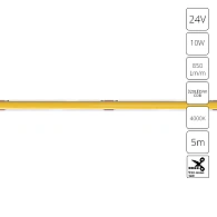 A2432005-02-4K Светодиодная лента 24В 10Вт/м 850Лм/м 4000К 90+ 5мм COB 320шт/м 5м IP20 Arte Lamp Lane
