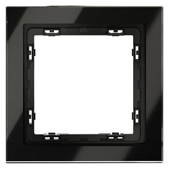 Рамка стеклянная Voltum S70 на 1 пост, черный,стекло Стекло/пластик  VLS110108