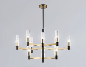 Люстра на штанге **53-90,5 см, 12*E14*40W, K, Ambrella Light High Light LH55515, черный, латунь