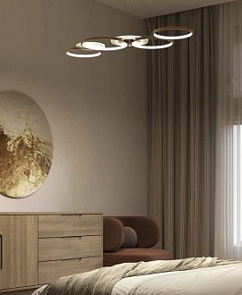 Подвесной светильник 100*43 см, LED, 110W, 3000-6000K, 15 м2 Arte Lamp Stardust A2452SP-100PB, Латунь