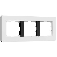 W0033068 Рамка на 3 поста Split, белыйчерный, soft-touch Werkel, 4690389208232