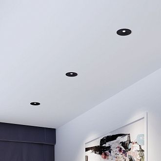 Светильник встраиваемый светодиодный 7 см, вр 5,9 см, 12W, 3000K, Elektrostandard Binnie 15275/LED, черный