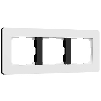 W0033068 Рамка на 3 поста Split, белыйчерный, soft-touch Werkel, 4690389208232