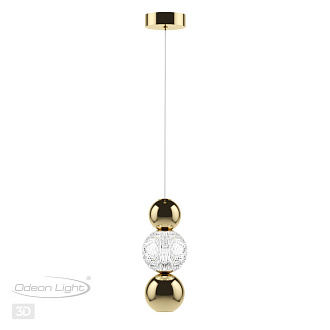 Светодиодный светильник 11 см, 7W, 4000K, Odeon Light CRYSTAL 5008/7LA, золото