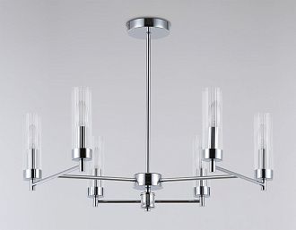 Люстра со стеклянными плафонами на штанге **52- см, 6*E14*40W, K, Ambrella Light High Light LH55151, хром