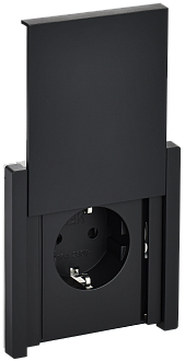 Розетка с з/к/ш с кр. б/к 16А IP44 FP119 черный  IEK FORTE&PIANO, FP-R16-16-1-44-K02