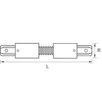 Соединитель регулируемый гибкий однофазный для встраиваемых треков 27,5*6 см, Черный Lightstar Barra 501157