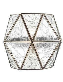 Бра Favourite Osten 2925-1W, D130*W220*H215, античной латуни, плафон из прозрачного стекла с эффектом льда