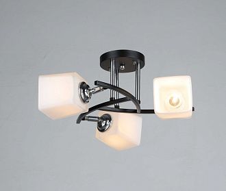 Люстра Ø410 x H180, мм, 3*40W (120W), BK+CR (Черный+Хром) Rilon 5168/3 BK+CR