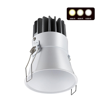 LED светильник 8 см, 12W, 3000-6000K, Novotech Lang 358908, белый, вр 6,8 см