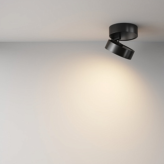 Накладной светильник 12*12*8,2 см, LED, 18W, 3000К, Maytoni Technical ONDA C024CL-18W3K-B-1 черный