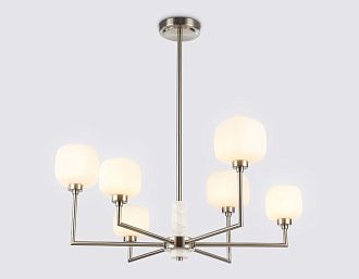 Люстра на штанге с мрамором **30-68 см, 6*G9*40W, K, Ambrella Light High Light LH53001, сатин