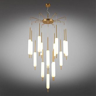 Каскадная люстра 90*180-250 см 136W, 3000K, Aployt Carla APL.010.03.136, золото матовое