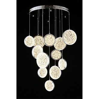 Каскадная люстра 60*60-220 см, 1*LED, 102W, K, Aployt Yulali APL.048.13.102, хром