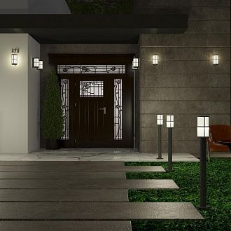 Уличный настенный светильник Novotech Zebra 370775, темно-серый