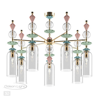 Подвесная люстра диаметр 97 см Odeon Light Bizet 4855/7C Золото