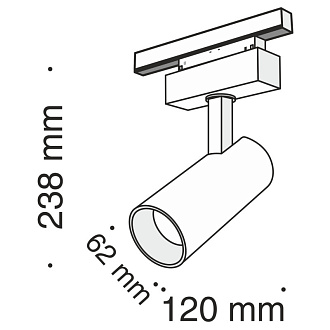 Светодиодный светильник 18W, 3000K, Maytoni Track lamps TR019-2-15W3K-B, черный