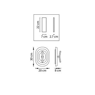 Бра 8*20*30- см, LED*W, 3000K, Lightstar Erica 609646, Черный