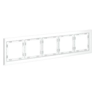 Рамка стеклянная Voltum S70 на 5 постов, белый,матовый,стекло Стекло/пластик матовая VLS110502