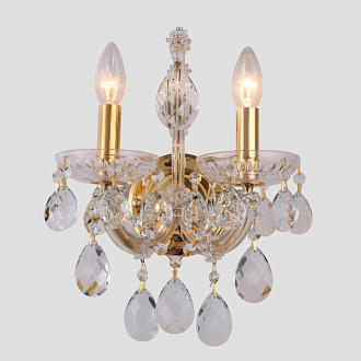 Бра 23*28 см, Crystal Lux ISABEL AP2 GOLD/TRANSPARENT Золотой/Прозрачный