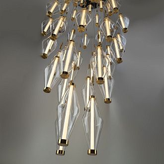 Люстра подвесная *86*230-500 см, *LED*210W, 3000K, Citilux Tanna CL253050, Латунь\Чёрный