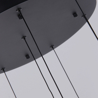 Каскадная люстра 52*200 см, 72W, Favourite BARON 4284-8P матовый черный, стекло дымчато-серого цвета, белый акрил