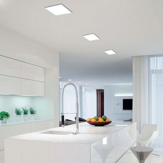 Светильник встраиваемый 17*17*2,5-2,5 см, вр 16 см, *LED*18W, 3000K, Mantra Saona MANC0196, матовый белый