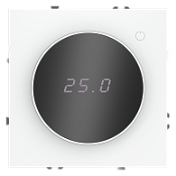 Терморегулятор электронный Voltum S70 с индикацией и датчиком, для теплого пола, белый матовый пластик/стекло Soft touch VLS070102