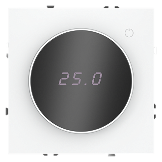 Терморегулятор электронный Voltum S70 с индикацией и датчиком, для теплого пола, белый матовый пластик/стекло Soft touch VLS070102