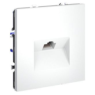 Розетка компьютерная встраиваемая Voltum S70 RJ45 кат.6, белый матовый пластик Soft touch VLS060102