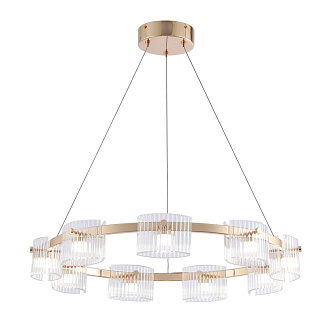Подвесная люстра 62*150 см, 9*LED, 49.5W, 4000К, Favourite Ori 4248-9P латунный