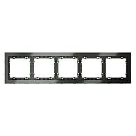 Рамка стеклянная Voltum S70 на 5 постов, титан, стекло Стекло/пластик  VLS110506