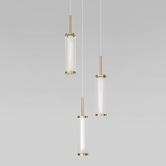 Подвесной светильник 25*25*135 см, *LED, 13W, 3000 Eurosvet Stark 50386/3 LED, латунь