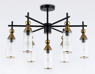 Люстра на штанге **-52 см, 7*E14*40W, K, Ambrella Light High Light LH55257, черный, латунь