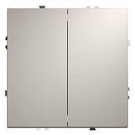 Выключатель встраиваемый Voltum S70 двухклавишный 10А, кашемир пластик Soft touch VLS020103