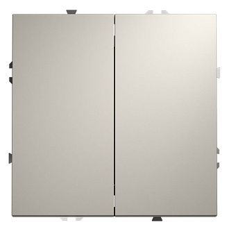 Выключатель встраиваемый Voltum S70 двухклавишный 10А, кашемир пластик Soft touch VLS020103