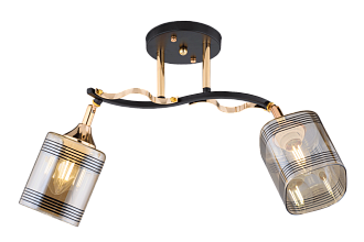 Люстра L580 x W150 x H290, мм, 2*40W (80W), BK+FGD (Черный+Золото) Rilon 4382/2 BK+FG