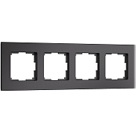 Рамка на 4 поста Werkel W0043108 Senso, черный, стекло soft-touch